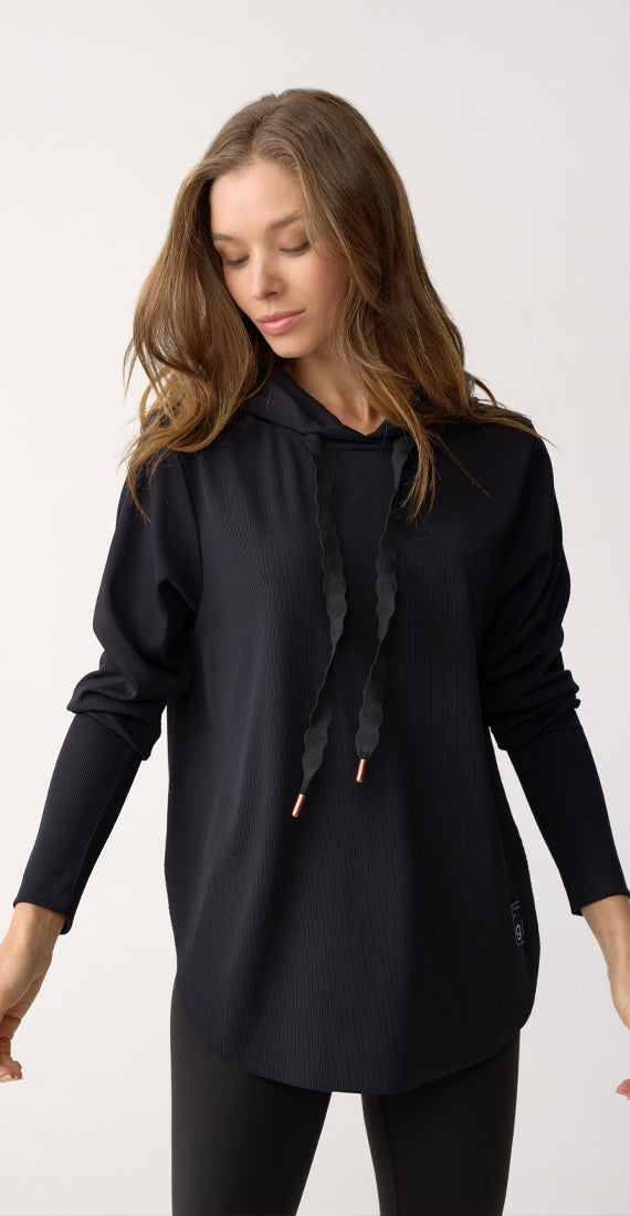 RIBBED YOGA HOODIE